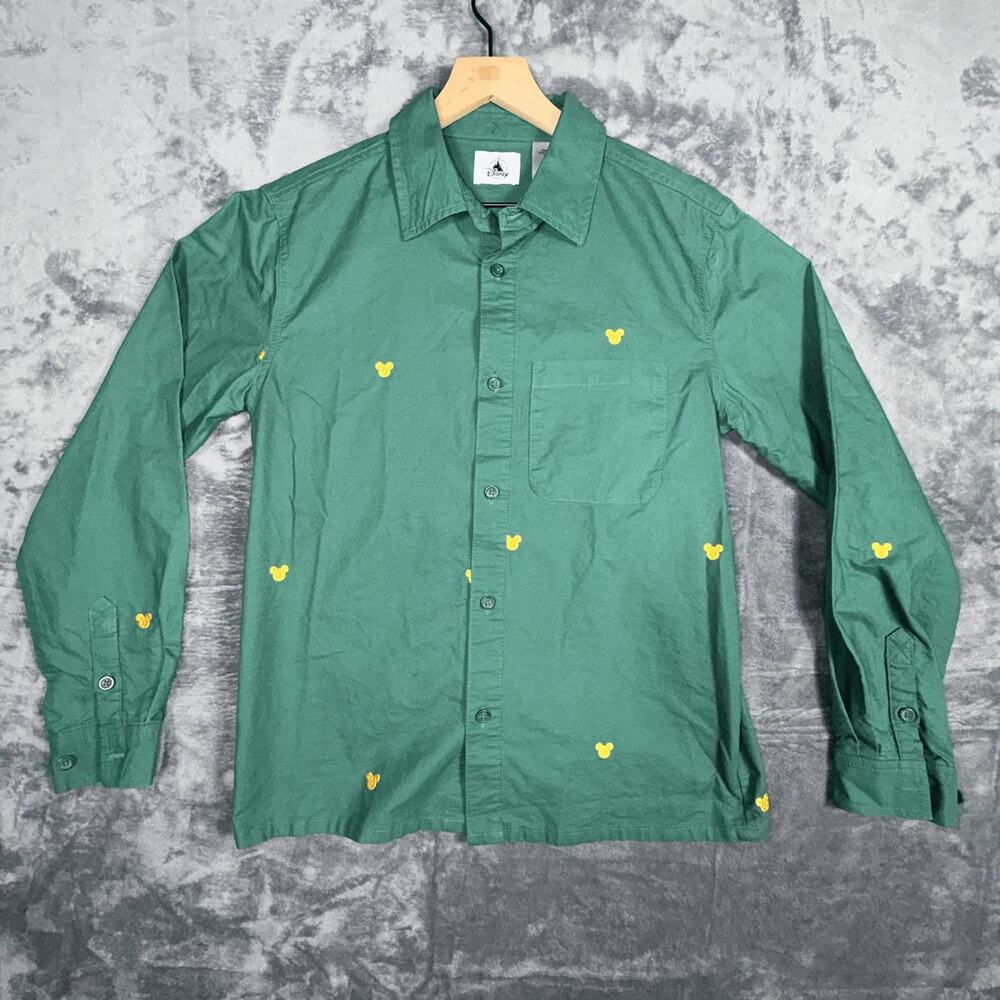 Disney Men's Green Shirt Size S Vintage Style Cute Mickey Mouse‎ Print